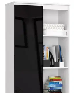 Šatní skříně Ak furniture Skříň Rexa 80 cm bílá/černá