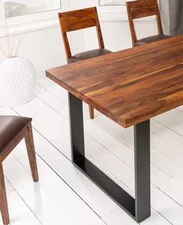Jídelní stoly LuxD Designový jídelní stůl Thunder 140 cm sheesham hnědý - Skladem