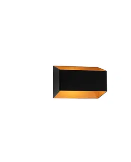 Nastenna svitidla Designové nástěnné svítidlo černé se zlatem - Alone S