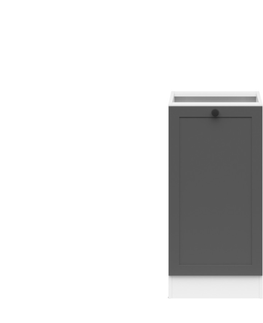 Kuchyňské linky JAMISON, skříňka dolní 40 cm bez pracovní desky, pravá, bílá/grafit