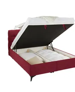 Manželské postele Kontinentální Postel Magic, 140x200cm,červená