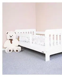 Dětské postýlky, cestovní postýlky New Baby Dětská postel se zábranou Erik bílá, 160 x 80 cm