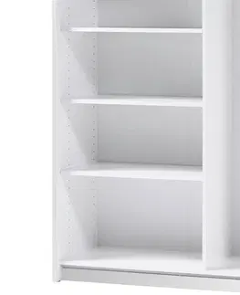 Šatní skříně s posuvnými dvěřmi Skříň S Posuvnými Dveřmi Slim 125 Cm Bílá