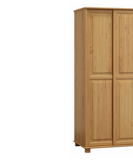 Šatní skříně Skříň šatní 2D BHAGIRA 6, šíře 80 cm, masiv borovice, moření: olše