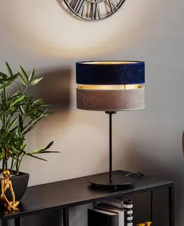 Stolní lampy Duolla Stolní lampa Duo, modrá/šedá/zlatá, výška 50cm