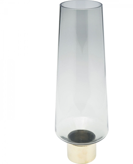 Skleněné vázy KARE Design Šedá skleněná váza Noble Ring 40cm