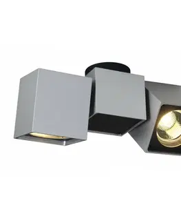 Moderní bodová svítidla SLV BIG WHITE ALTRA DICE, stropní svítidlo, dvě žárovky, QPAR51, stříbrošedé/černé, max. 100 W 151534