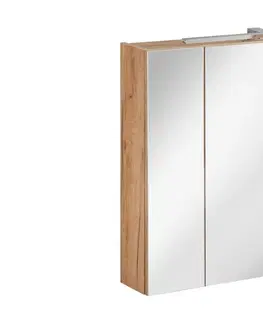 Koupelnový nábytek Comad Koupelnová skříňka se zrcadlem Capri 843 3D dub craft zlatý