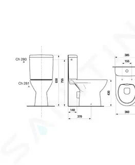 Záchody JIKA Lyra plus WC kombi set s nádržkou, vodorovný odpad, Rimless, bílá H8273860002801