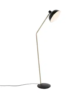 Stojaci lampy Retro stojací lampa černá s bronzem - Milou