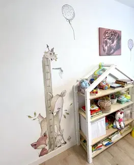 Samolepky na zeď samolepky na zeď - Dětský metr na zeď - Lesní zvířátka
