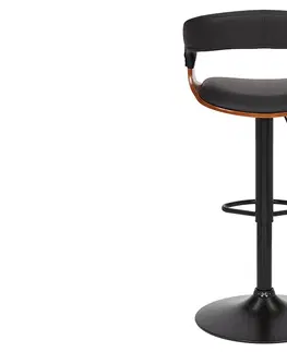 Barové židle LuxD Designová barová otočná židle Uriela ořech / černá