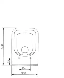 WC sedátka Rapid SL pro závěsné WC 38528SET s chromovou deskou + WC CERSANIT CLEANON CREA čtverec + SEDÁTKO 38772001 CR2
