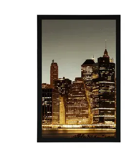Města Plakát noční New York