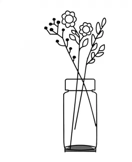  Hanah Home Kovová dekorace Flowerpot IX 52 cm černá
