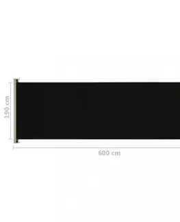 Markýzy Zatahovací boční markýza 200x600 cm Dekorhome Černá