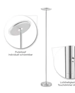 LED stojací lampy JUST LIGHT LEUCHTEN DIRECT LED stojací svítidlo, ocel, nastavitelné, kruhové 3000K LD 11729-55