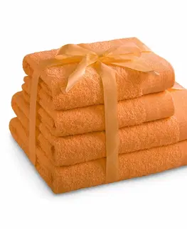 Ručníky AmeliaHome Sada ručníků a osušek Amari oranžová, 2 ks 50 x 100 cm, 2 ks 70 x 140 cm