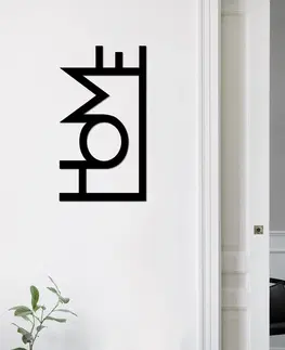 Bytové doplňky a dekorace Wallity Nástěnná kovová dekorace HOME černá