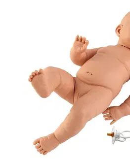 Hračky panenky LLORENS - 45002 NEW BORN DÍVKO - realistické miminko s celovinylovým tělem
