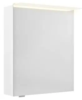 Koupelnová zrcadla SAPHO LINEX galerka s LED osvětlením, 60x70x15cm, levá/pravá, bílá LX060-0030