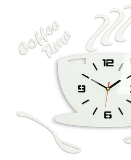 Nalepovací hodiny ModernClock Nástěnné hodiny Coffee bílé