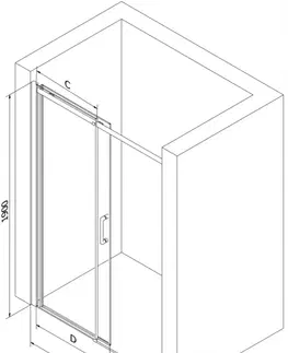 Sprchové kouty MEXEN Omega posuvné sprchové dveře 130, transparent, černá se sadou pro niku 825-130-000-70-00