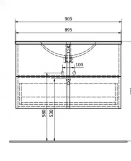 Koupelnový nábytek SAPHO MITRA umyvadlová skříňka 89,5x55x45,2 cm, bílá MT091