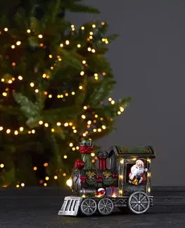 Vánoční vnitřní dekorace STAR TRADING Loke LED dekorativní světlo, Santa Claus ve vlaku