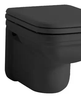 Záchody KERASAN WALDORF závěsná WC mísa, 37x55cm, černá mat 411531