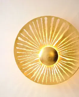 Nástěnná svítidla Holländer Nástěnné svítidlo Pietro, zlatá barva, Ø 71 cm, železo