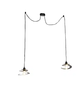 Zavesna svitidla Designová závěsná lampa 2-světlo se spirálovým stínidlem 20 cm - Scroll