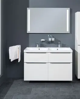 Koupelnový nábytek MEREO Mailo, koupelnová skříňka s umyvadlem z litého mramoru 121 cm, bílá, chrom madlo CN513M