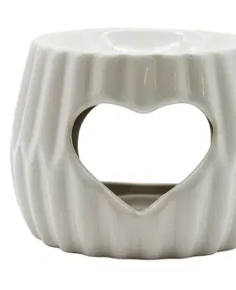 Svícny Home Elements Aromalampa Heart, bílá, pr. 8,5 cm