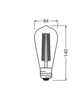 Stmívatelné LED žárovky OSRAM OSRAM LED Vintage 1906 Edison, šedá, E27, 11 W, 818, stmívatelná