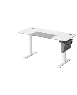 Psací stoly SONGMICS Elektricky nastavitelný psací stůl REDIKT 140 cm bílo-šedý