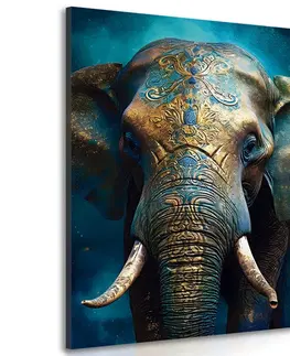 Obrazy vládci živočišné říše Obraz modro-zlatý slon