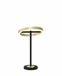 LED stolní lampy WOFI Stolní lampa Brest 1x 10,5W LED 1100lm 3000K černá + zlatá 8016-104