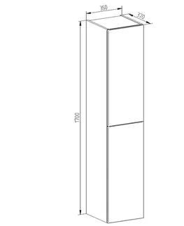 Koupelnový nábytek MEREO Aira, koupelnová skříňka 170 cm vysoká, levé otevírání, dub Kronberg CN724LN