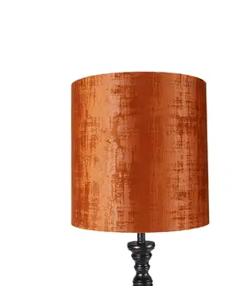 Stojaci lampy Klasická stojací lampa černá s červeným stínidlem 40 cm - Classico