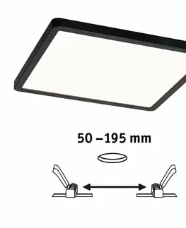 Chytré osvětlení PAULMANN VariFit LED vestavné svítidlo Smart Home Zigbee Areo IP44 hranaté 230x230mm měnitelná bílá černá stmívatelné