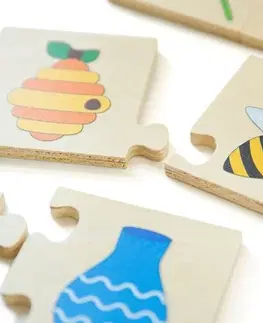 Dřevěné hračky Bigjigs Toys Didaktické puzzle Co k sobě patří