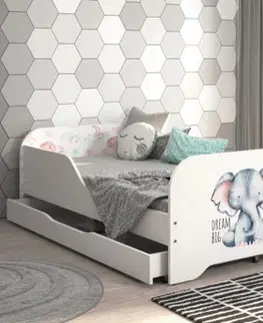 Dětské postele Dětská postel MIKI 160 x 80 cm se slonem