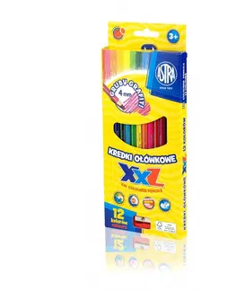 Hračky ASTRA - Šestihranné barvičky s XXL tuhou 12ks + struhadlo, 312120002