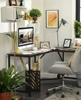 Kancelářské a psací stoly Rohový PC stůl industriální 149 x 75 x 149 cm