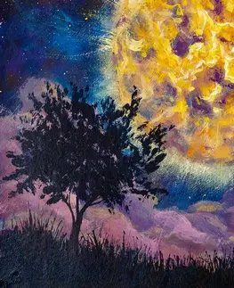 Samolepící tapety Samolepící tapeta zářivý měsíc na noční obloze