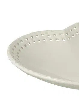 Mísy a misky Bílý keramický talíř / miska ve tvaru srdce Hella White - 22*22*4 cm J-Line by Jolipa 34645
