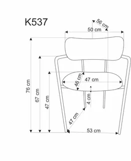 Jídelní sety Jídelní židle K537 HALMAR Krémová