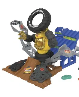 Hračky MATTEL - Hot Wheelittle Smoby monster trucks mega-wrex versus crushzilla v aréně