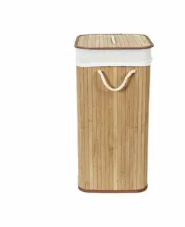 Koše na prádlo Compactor Bambusový koš na prádlo s víkem Compactor Bamboo - obdélníkový, přírodní, 43 x 35 x 60 cm